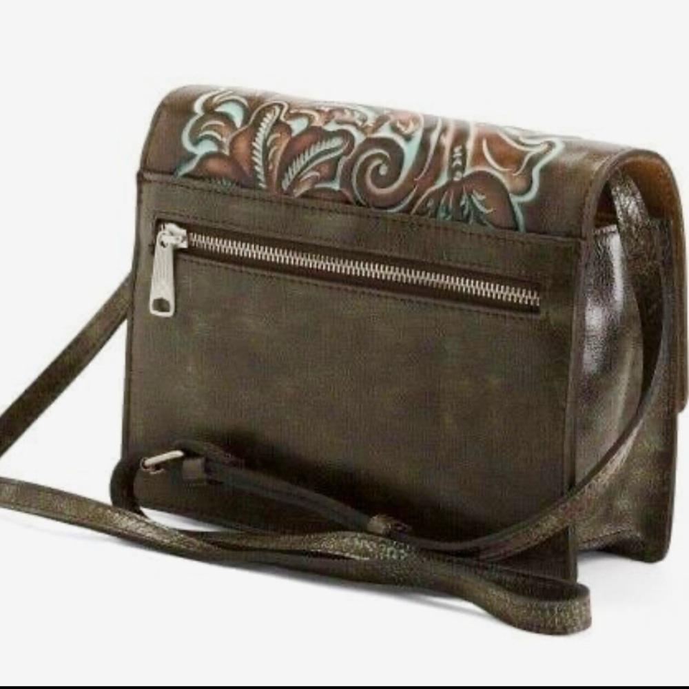 NEW Patricia Nash Leather Locri Crossbody- Tooled Turquoise in Gift Box - Picture 11 of 11